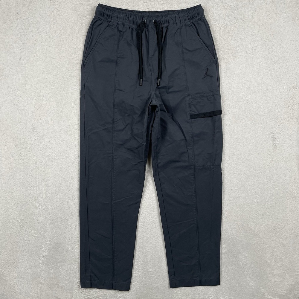 Jordan Essential Woven Pants Mens Small Straight Leg Gray Commuter Cargo